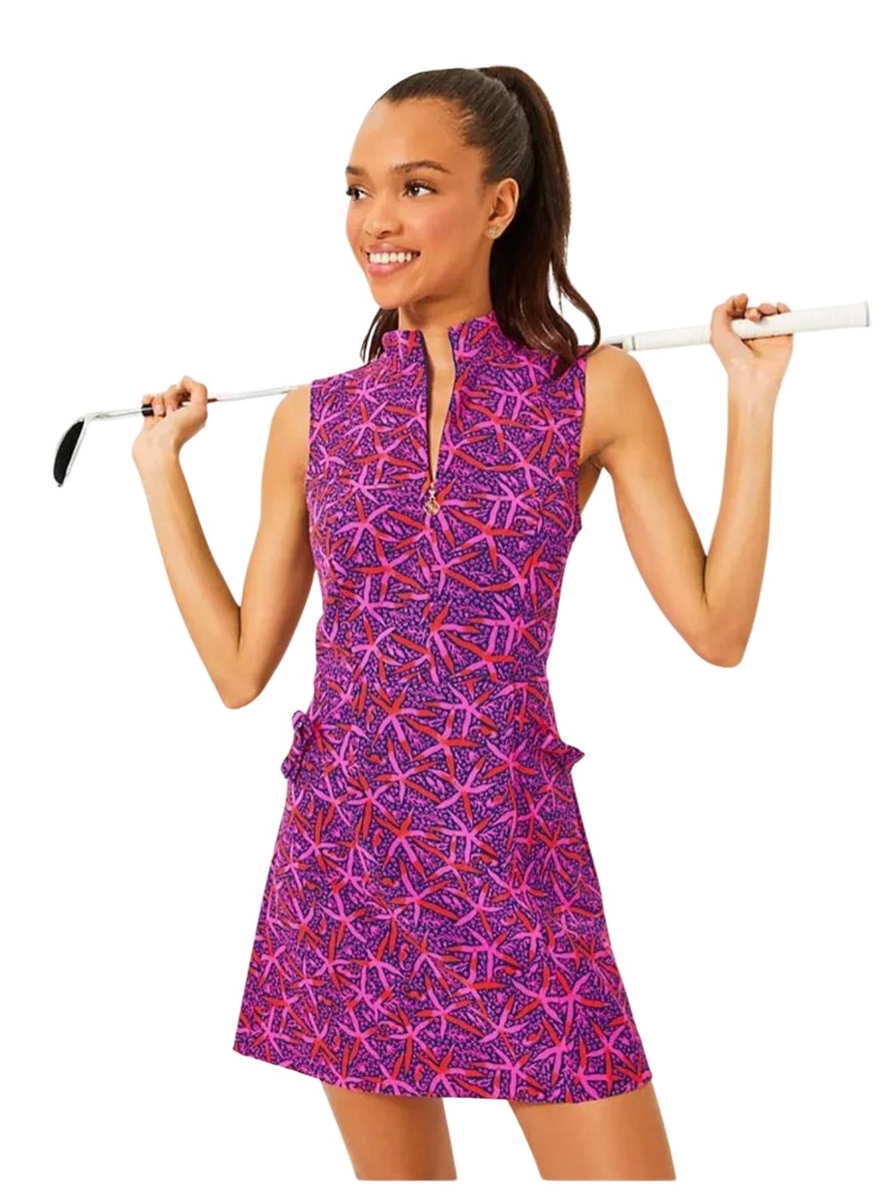 NWT Lilly Pulitzer UPF 50+ Luxletic Catarina Golf Dress Passionfruit Star Search